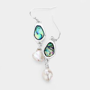 NEW Abalone Pearl Drop Earrings